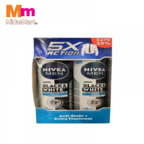 NIVEA (M) SPRAY B&W FRESH TP 1X2X150ML NIVEA (M) SPRAY B&W FRESH TP 1X2X150ML