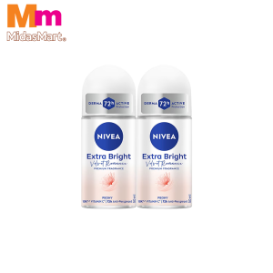 NIVEA EXTRA BRIGHT VELVET ROMANCE ROLL-ON TWIN PACK (2 X 50ML)