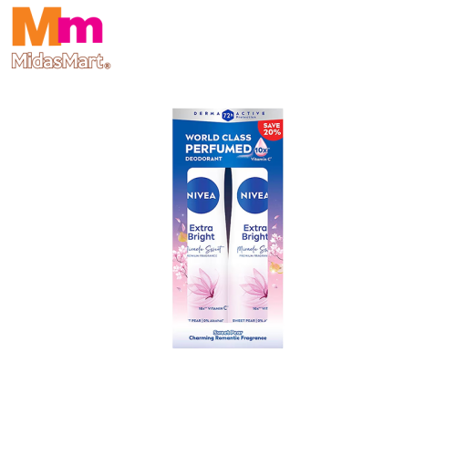 NIVEA EXTRA BRIGHT MIRACLE SWEET SPRAY TWIN PACK (2 X 150ML)