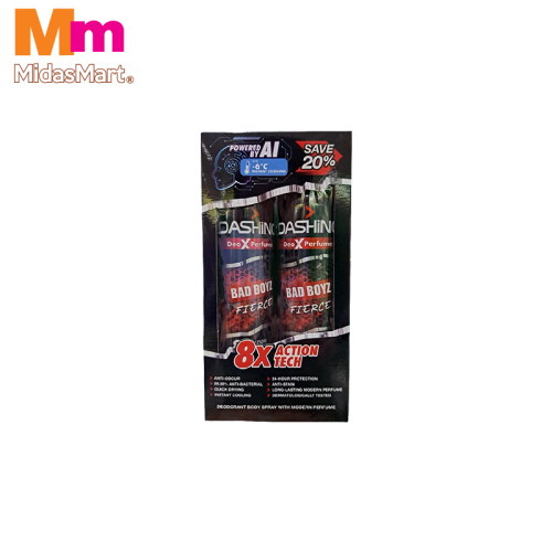 DASHING BAD BOYZ FIERCE DEODORANT BODY SPRAY TWIN PACK (2 X 125ML)