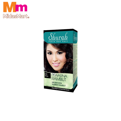 SHURAH PEWARNA RAMBUT - 01 HITAM (40G)