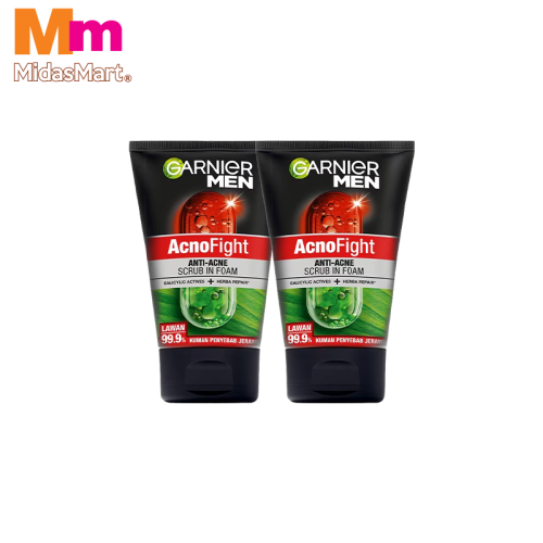 GARNIER MEN ACNO FIGHT FACE WASH TWIN PACK (2 X 100ML)