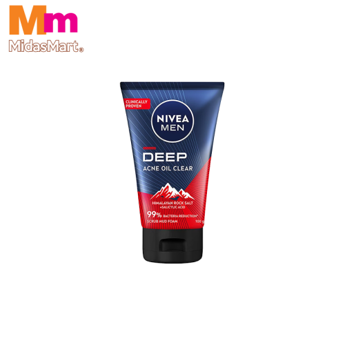 NIVEA MEN DEEP RAPID ACNE MUD SCRUB (100G)