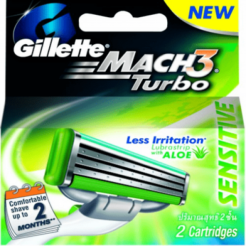 GILLETTE MACH 3 TURBO SEN CART2 1X2'S