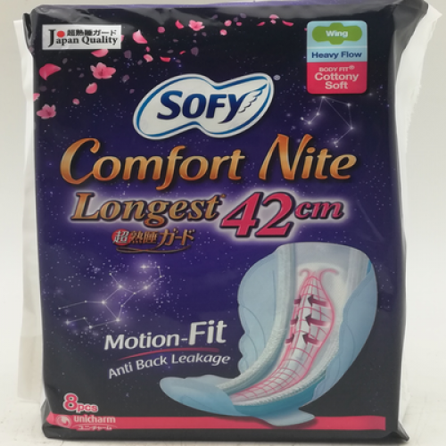 SOFY BF COMFORT NITE WING 42CM 1X8'S