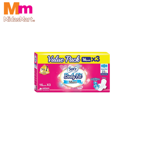 SOFY BODY FIT DAY MAXI WING TRIPLE PACK (3 X 16'S)