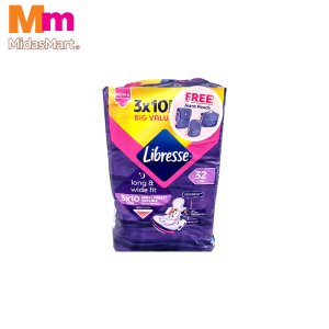 LIBRESSE WIDE BACK NIGHT EXTRA LONG WING MULTI PACK (3 X 10 PIECES)