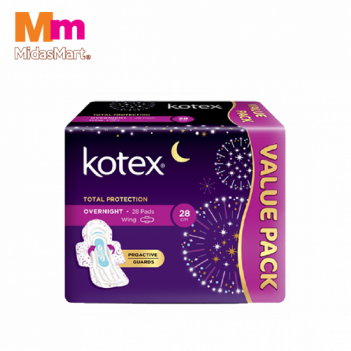 KOTEX PAG OVERNIGHT WING 28CM T/P 1X2X14S