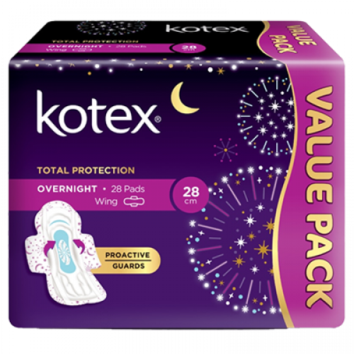 KOTEX PAG OVERNIGHT WING 28CM T/P 1X2X14S