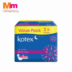 KOTEX S&S OVERNIGHT NW 28CM T/P 1X2X16S