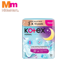 KOTEX NATURAL CARE HERBAL COOL OVERNIGHT TRIPLE PACK (3 X 10'S)