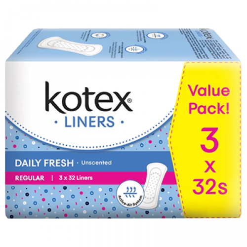 KOTEX F/LINER REG UNSENTED VP 1X3X32'S