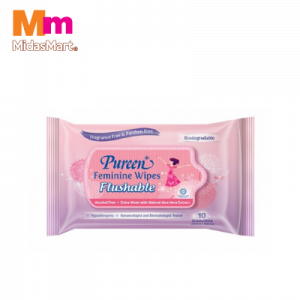PUREEN FAMININE WIPES FLUSHABLE 1X3X10'S