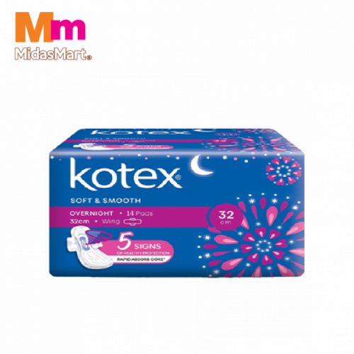 KOTEX S&S OVERNIGHT 32CM NW 1X14'S