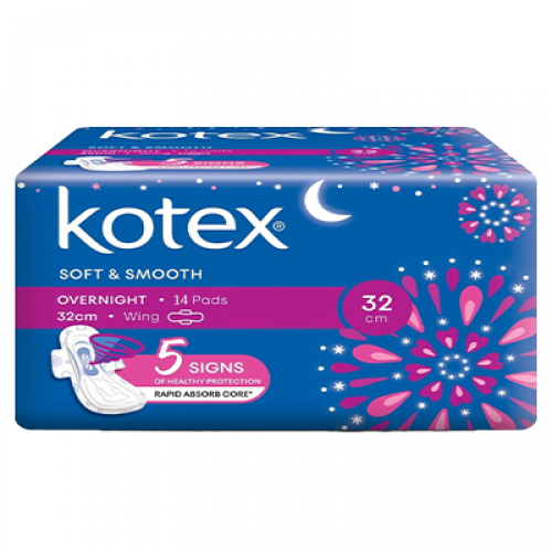 KOTEX S&S OVERNIGHT 32CM NW 1X14'S