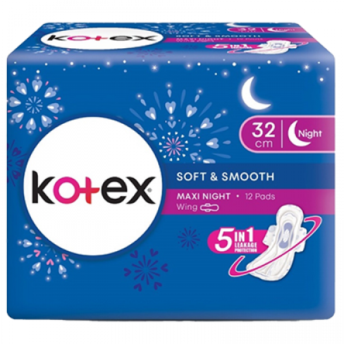 KOTEX S&S OVERNIGHT WING 32CM 1X12'S