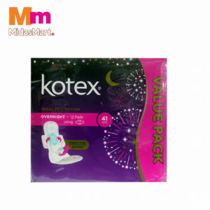 KOTEX PAG OVERNIGHT WING 41CM 1X12'S