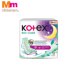 KOTEX NATURAL CARE ANTI-BACTERIAL OVERNIGHT (12 PACK)
