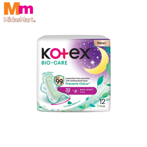KOTEX NATURAL CARE ANTI-BACTERIAL OVERNIGHT (12 PACK)