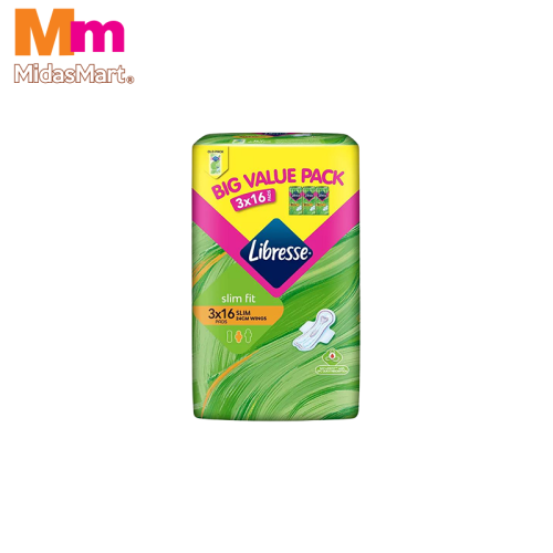 LIBRESSE SLIM WING 24CM MULTI PACK (3 X 16 PIECES)