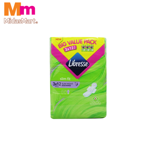 LIBRESSE SLIM WING 32CM MULTI PACK (3 X 12 PIECES)