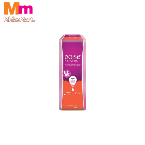 POISE LINERS LONG TWIN PACK (2 X 10 PIECES)