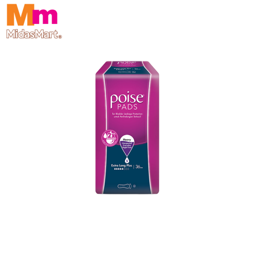 POISE PADS EXTRA LONG PLUS NON-WING (6 PIECES)