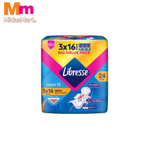 LIBRESSE ODOR CONTROL MAXI WING VALUE PACK (3 X 16'S)