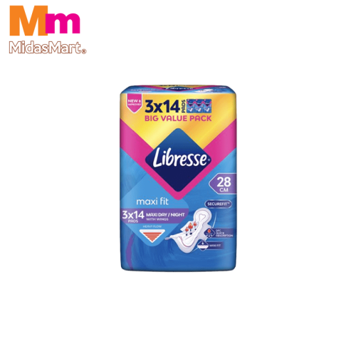 LIBRESSE MAXI WING 28CM VALUE PACK (3 X 14'S)