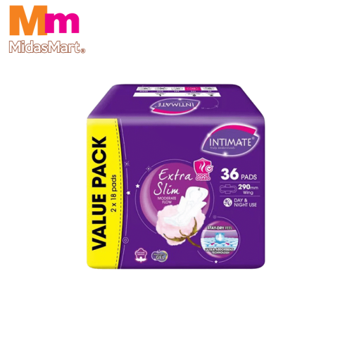 INTIMATE EXTRA SLIM DAY & NIGHT WING (36 PACK)