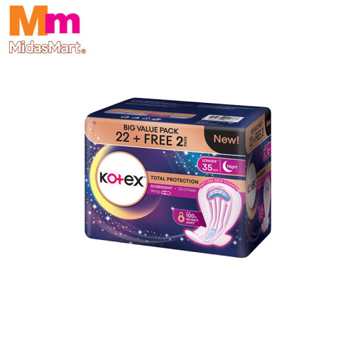 KOTEX OVERNIGHT 35CM VALUE PACK (22 + 2 FREE)