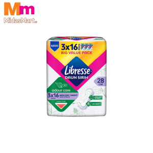 LIBRESSE ODOUR CARE MAXI NON-WING VALUE PACK (3 X 16'S)