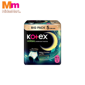 KOTEX OVERNIGHT PANTIES HERBAL - SIZE M/L (5 PACK)