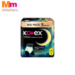 KOTEX OVERNIGHT PANTIES HERBAL - SIZE L/XL (5 PACK)