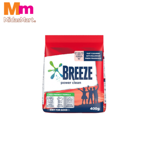BREEZE POWER CLEAN DETERGENT POWDER (400G)