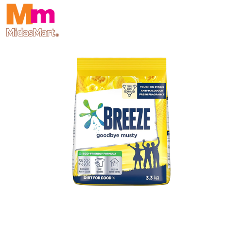 BREEZE POWDER DETERGENT GOODBYE MUSTY (3.3KG)