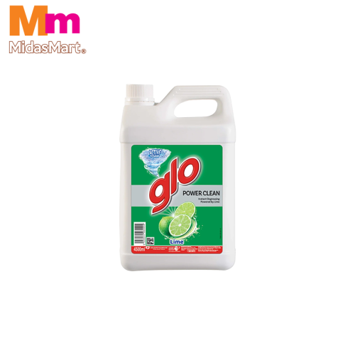 GLO DISHWASHING LIQUID LIME BOTTLE (4.5L)
