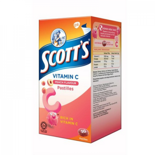 SCOTT'S VITAMIN C PASTILLS-PEACH 1X50'S