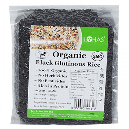 LOHAS ORGANIC BLK GLUTINOUS RICE 1X500G