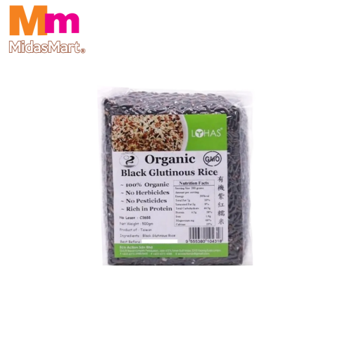 LOHAS ORGANIC BLACK GLUTINOUS RICE (500G)