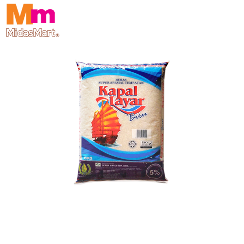 CAP KAPAL LAYAR BIRU SST 5% RICE (10KG)