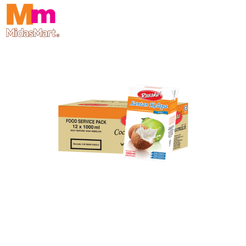RASAKU COCONUT MILK 17% FAT WHOLESALE PACK (12 X 1000ML)