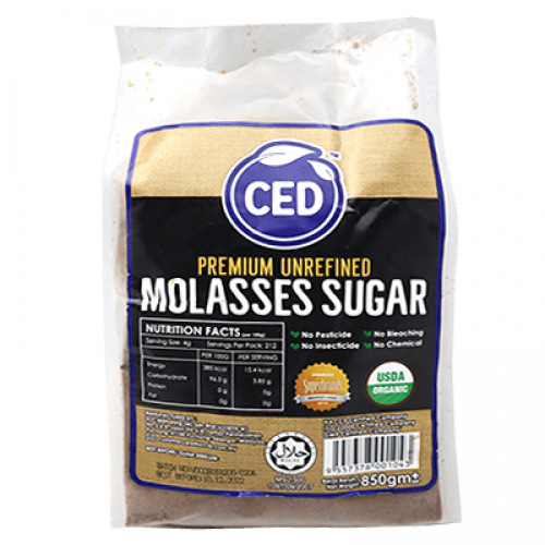 CED ORGANIC MOLASSES SUGAR 1X850G