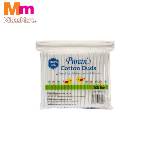 PUREEN COTTON BUDS POLYBAG (200 PIECES)