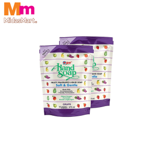 YURI LIQUID HAND SOAP POUCH GRAPE TWIN PACK (2 X 375ML)