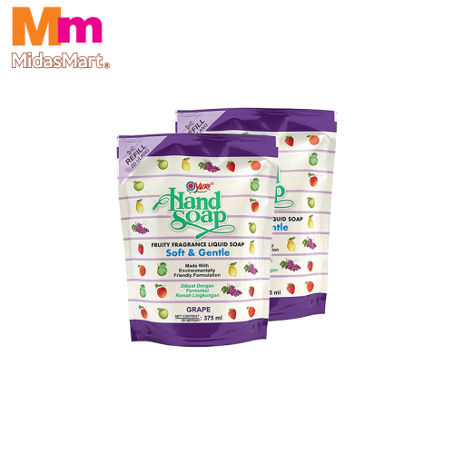 YURI LIQUID HAND SOAP POUCH GRAPE TWIN PACK (2 X 375ML)