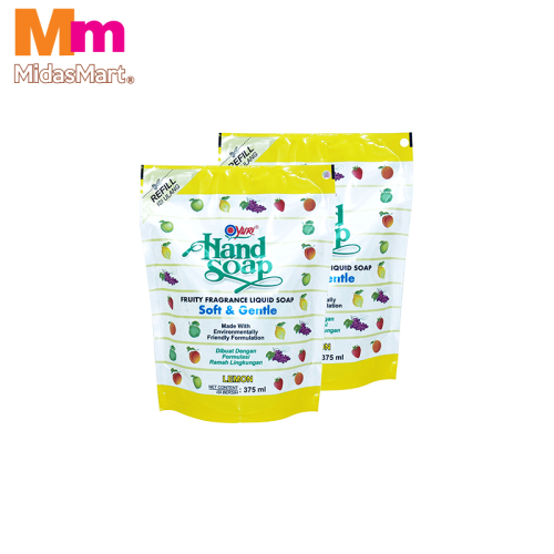 YURI LIQUID HAND SOAP POUCH LEMON TWIN PACK (2 X 375ML)
