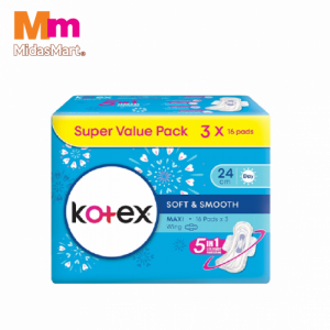 KOTEX S&S MAXI N/WING MP 24CM 1X3X16'S