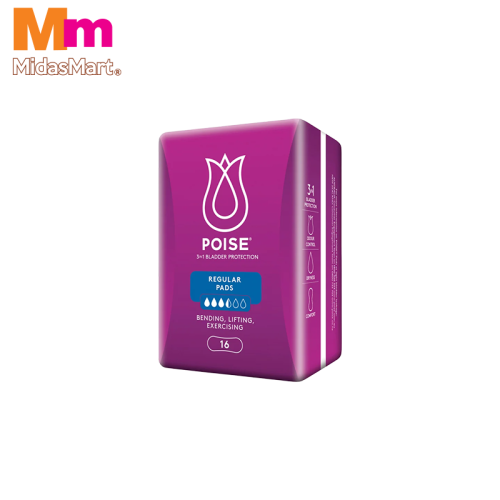 POISE PADS REGULAR (16'S)