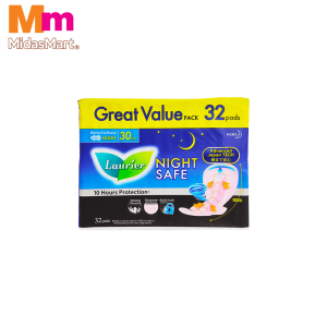 LAURIER SOFTCARE NIGHTSAFE WING 30CM TWIN PACK (2 X 16'S)